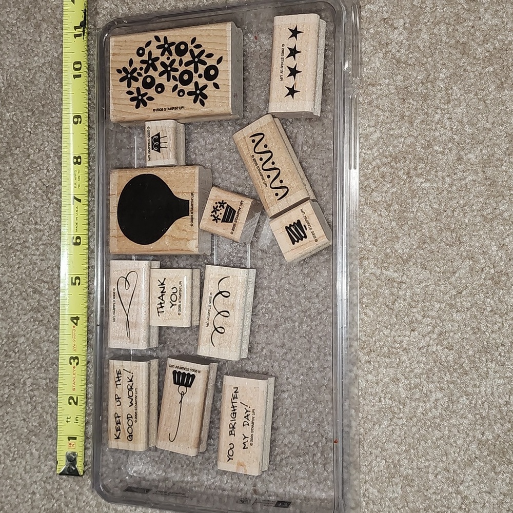 Retired Stampin Up! Take Shape Wood Mount Stampin Set, Pre-Owned